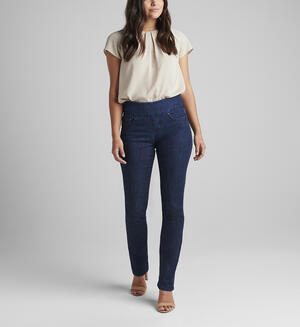 Peri Mid Rise Straight Leg Pull-On Jeans